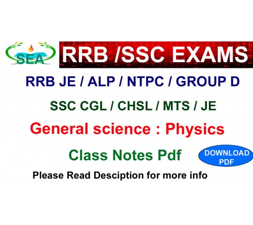 PHYSICS NOTES PDF FOR RRB JE /NTPC/ Group D /SSC exams 